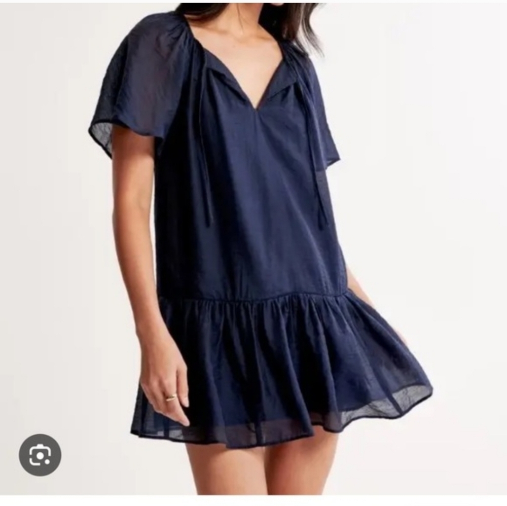 Abercrombie & Fitch Trapeze Dress | Navy | Size M Tall